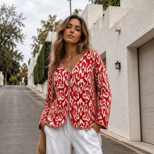 Quilted Patchwork Jacket | Indian Handmade Cotton Coat, Boho Floral Jacket, Gift for Her