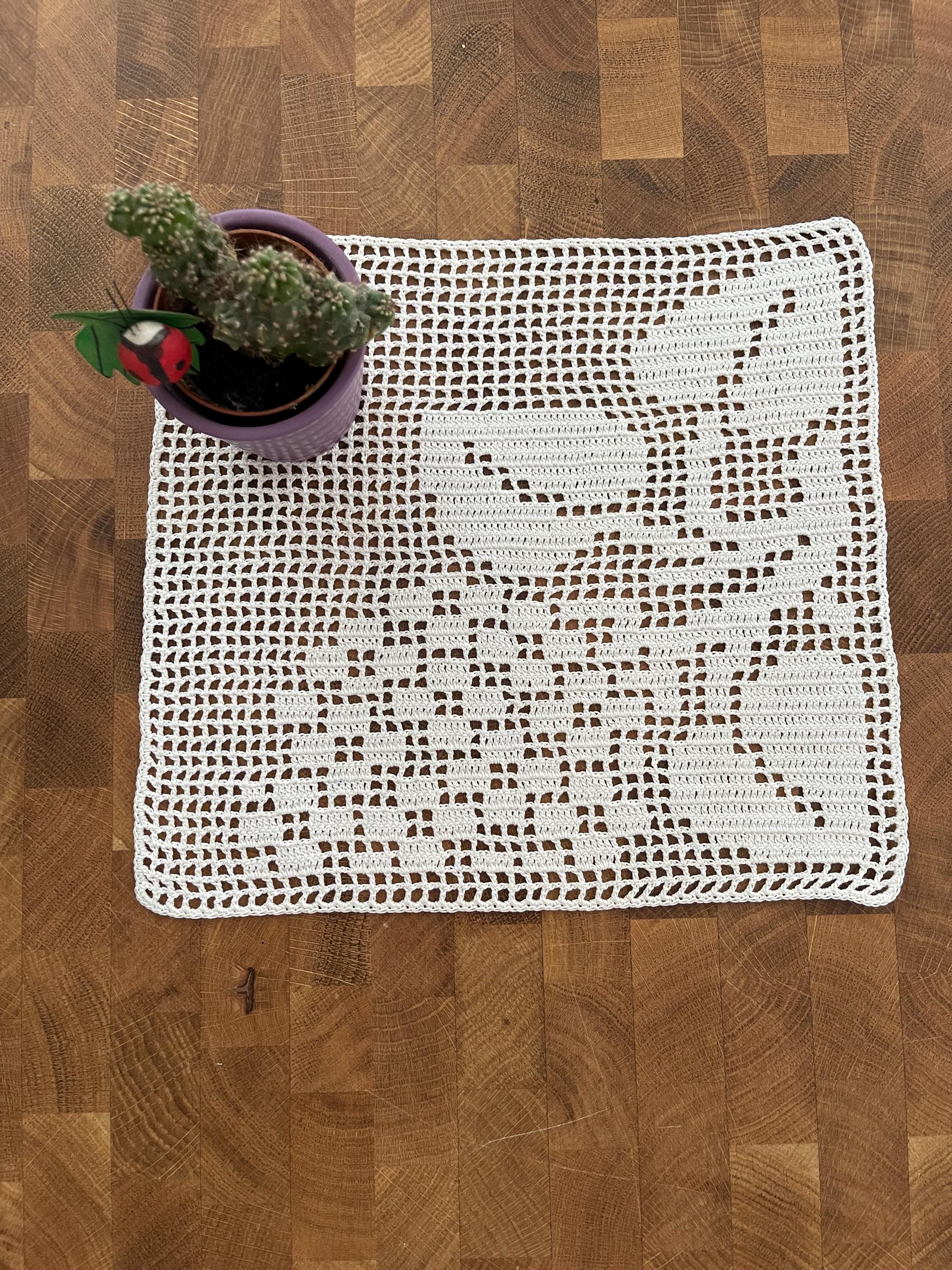 NAPPERONS CROCHET ARTISANAL FAIT MAIN LOT DE 4 RECTANGULAIRES 15X25