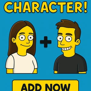 Extra Character Add-On – Add 1 More Person or Pet to Your Custom Cartoon Portrait