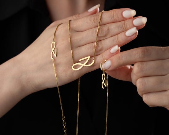 Sterling Silver Jungkook Golden Necklace, Bracelet & Earrings, K