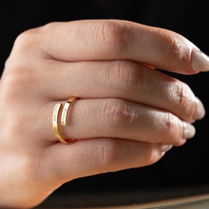 Adjustable Spiral Wrap Ring Custom Engraved Sterling Silver Name Ring (us)