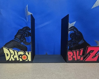 Goku & Piccolo Silhouette Bookends | Dragon Ball Z Inspired 3D Printed Decor | Anime Manga Fan Gift | DBZ Shelf Display