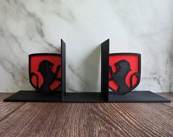 Wizard House Bookends | 4 House Colours | Magic School Inspired 3D Printed Shelf Decor | Book Lover Gift | Fantasy Home Decor