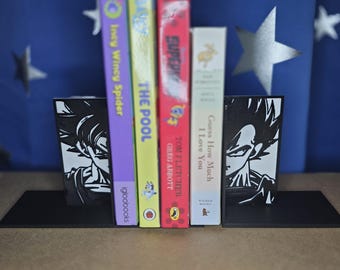 Goku & Vegeta Bookends | Dragon Ball Z Inspired 3D Printed Anime Shelf Decor | DBZ Manga Fan Gift | Gaming Room Display
