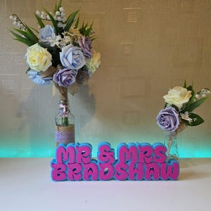 Custom 3D Printed Mr & Mrs Sign: Personalized Wedding Table Decor