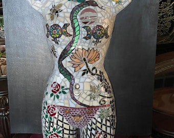 Mosaic woman’s bust