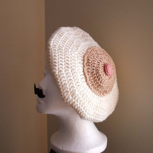 Crochet boobie hat   beret Gift for him or her Unisex