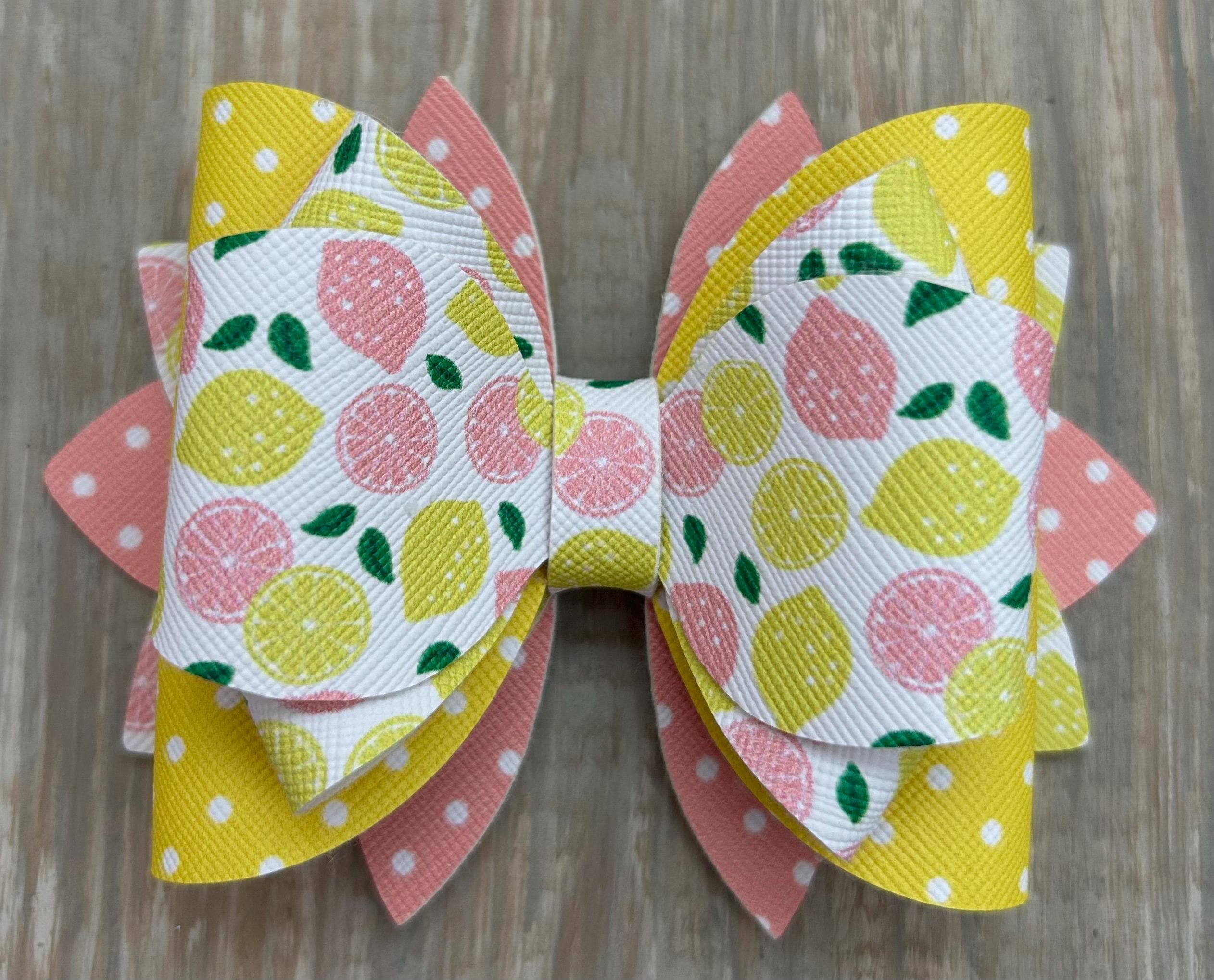Jumbo Stanley Butter Cabana Gloss  Pomelo Pink Lemonade Yellow Pink Dots Summer Straw Topper Bow