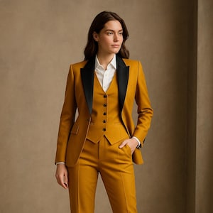 Women&#39;s 3 Piece Suit - Tailored Blazer Set - Custom Formal Outfit - Bridesmaid Dress - Prom Dress