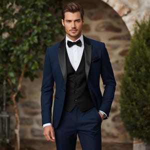 Luxury Tuxedo Suit For Men - Wedding Tuxedo Suit - Handmade Formal Wedding Suit For Groom - Tailored Fit - Custom Colors Available
