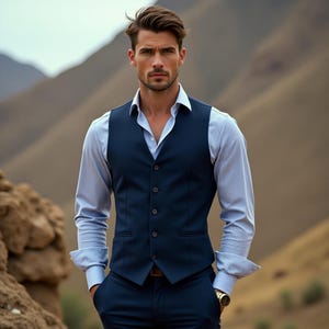 Luxury Vest Suit For Men - Wedding Suit - Handmade Formal Wedding Suit For Groom - Tailored Fit - Custom Colors Available