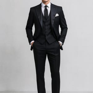 Tuxedo Suit For Men - Wedding Tuxedo Suit - Handmade Formal Wedding Suit For Groom - Tailored Fit - Custom Colors Available