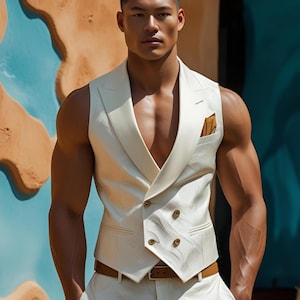 Luxury Vest Suit For Men - Wedding Suit - Handmade Formal Wedding Suit For Groom - Tailored Fit - Custom Colors Available