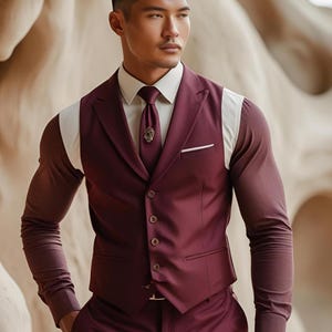 Luxury Vest Suit For Men - Wedding Suit - Handmade Formal Wedding Suit For Groom - Tailored Fit - Custom Colors Available