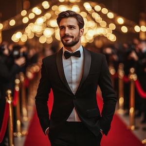 Black Color 2 Piece Tuxedo Men&#39;s Suit , Men 2 Piece Suit , Custom Suit , Groomsmen Suit , Bespoke Suit , Wedding Suits