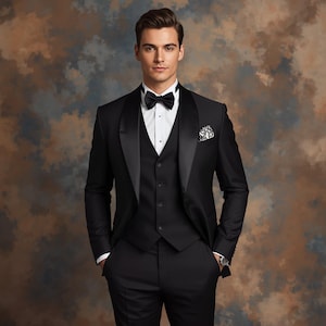 Elegant Tuxedo Suit For Men - Wedding Tuxedo Suit - Handmade Formal Wedding Suit For Groom - Tailored Fit - Custom Colors Available