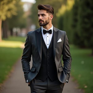 Men's 3 Piece Men's Suit - Custom Groomsmen Suit - Slim Fit Suit Men - Bespoke Tailoring Fit - Event Men's Suit