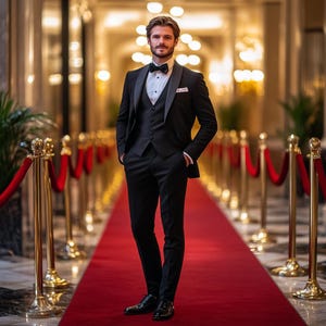 Wedding Black Formal 3 Piece Tuxedo Men&#39;s Groom Suit , Mens Clothing , Custom Suit , One Button Suit
