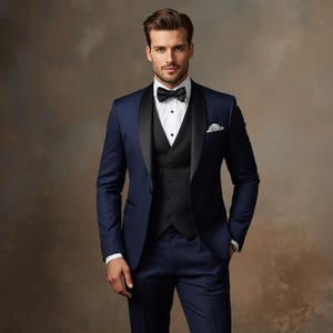 Suit For Men - Wedding Tuxedo Suit - Handmade Formal Wedding Suit For Groom - Tailored Fit - Custom Colors Available