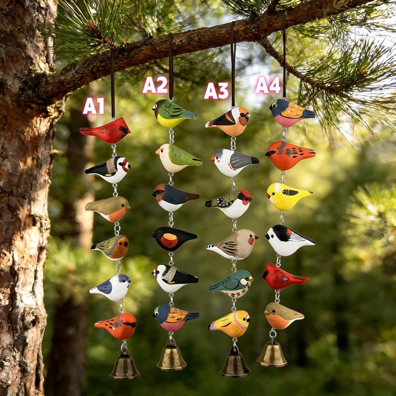 Wooden Wind Chimes - Etsy - Handcarved Wooden Bird Wind Chime Components