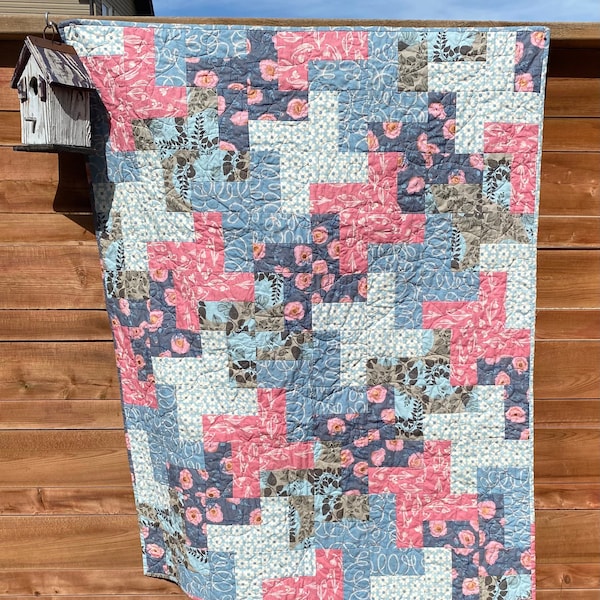 Lap or bed quilt, modern design