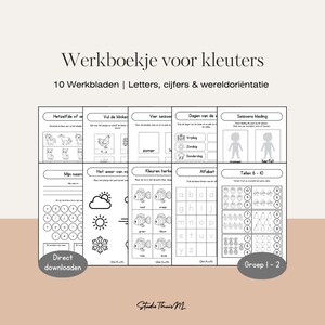 Peuterschool Leerwerkblad - Vroegleer Werkblad - Educatieve PDF - Leerprintables voor Kinderen - Letters, Cijfers, Seizoenen, Dagen, Vormen