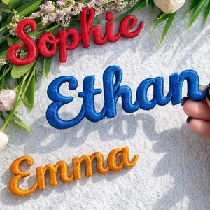 Parche de letra bordada en 3D, personalizado con nombre para planchar, para niños, novios y novias.