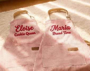 Delantal bordado personalizado para mamá, regalo del Día de la Madre, regalo de repostería para ella, delantal de cocina para abuela, regalo de cocina para abuela