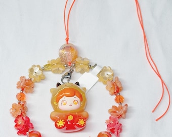 Kawaii Aries Car Charm: Beaded Rearview Mirror Decor with Air Freshener