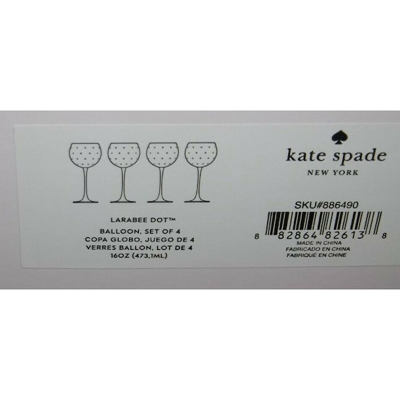 Genuine Kate Spade Set of 4 Larabee Dot Balloon Red Wine - Etsy Canada