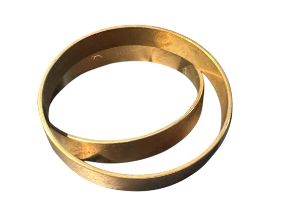 VTG Pair Round Solid Brass Bangles Bracelets 2.75… - image 3