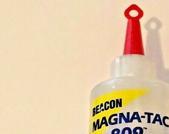 Beacon MAGNA-TAC 809 Permanent Adhesive Glue, Clear drying, Big 8 FL Oz, New,3 for 30.00x Free Shipping