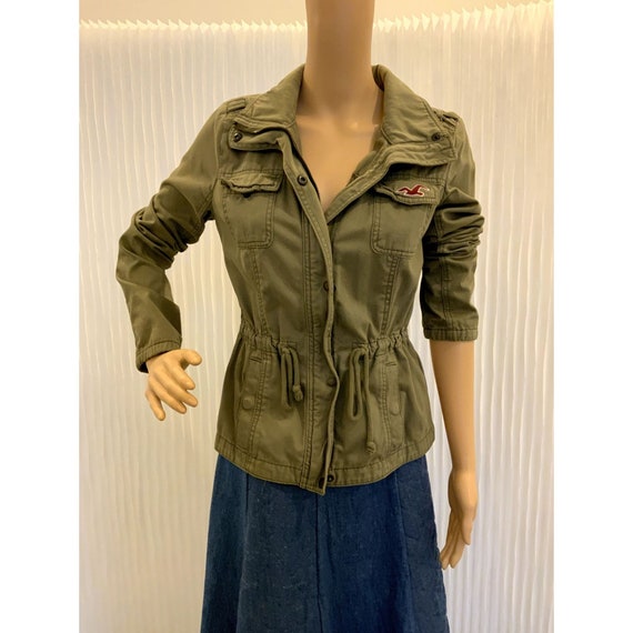 Hollister Fatigue Utility Khaki Jacket Coat Drawstring Coat -  Finland