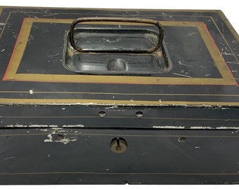 Early 20th Century Metal Banker’s Box, Antique