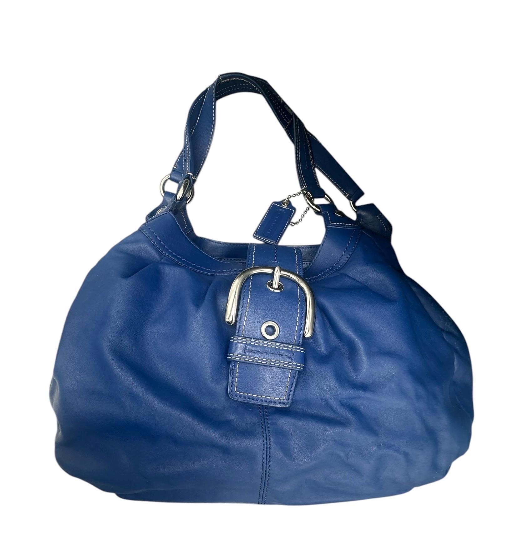 バッグ vintage coach Soho Hobo hand bag navy Coach Vintage Navy Leather Soho Rivington 4141 Shoulder/Hobo