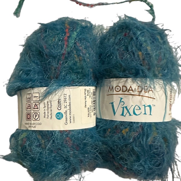 2 Skeins , Moda Dea Vicen Yarn, Blue Me Away, Aqua, Turquoise, New