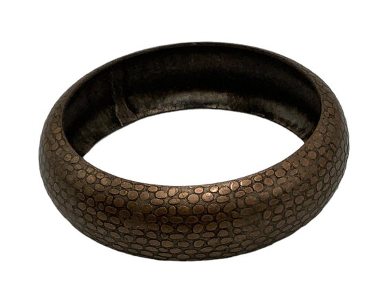 Large  Copper Bangle, Bracelet,  Reptile Pattern,… - image 1