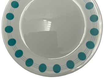 Corelle Dining Livingware South Beach Polka Dot Aqua Turquoise blue Plate Dish Etsy