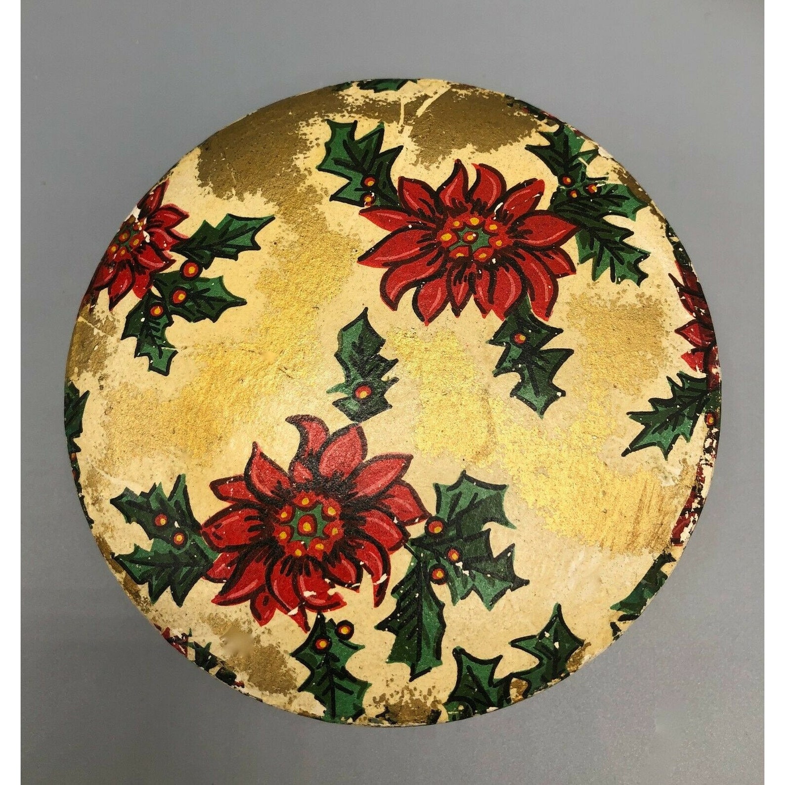 Christmas Set of 7 Paper Mache Coasters Original Box Made in Etsy