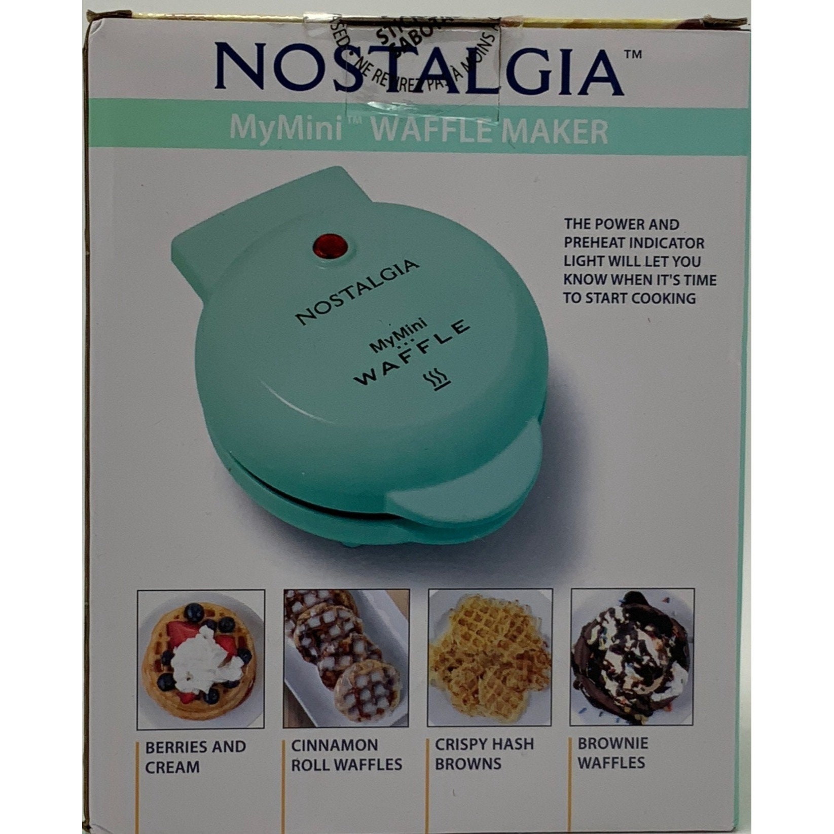 Nostalgia MWF5AQ MyMini Personal Electric Waffle Maker - Aqua