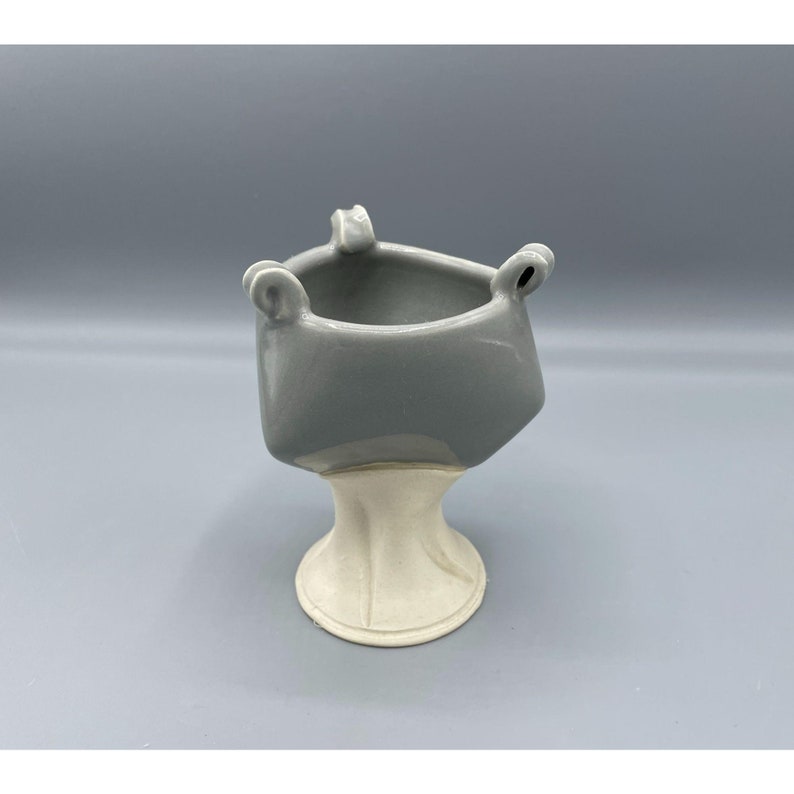 planter Grey and White Marked EKL Studio Ceramic Vase