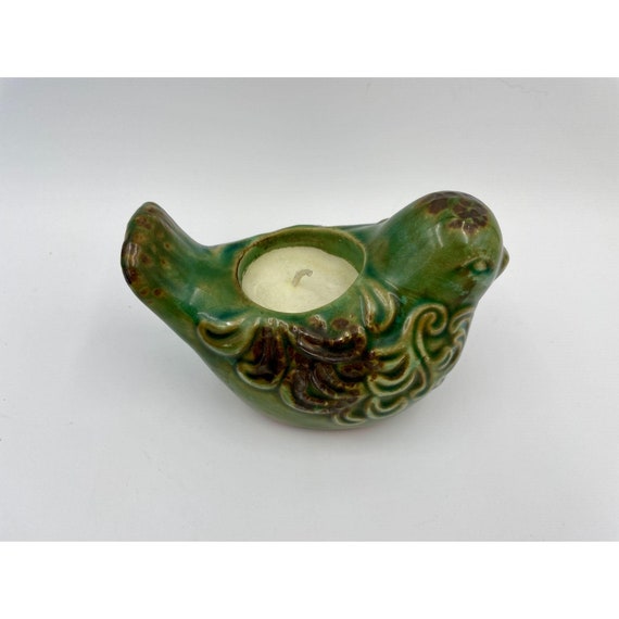 Home & Living tea light Ceramic Quail VTG SPARROW Candle Votive Home