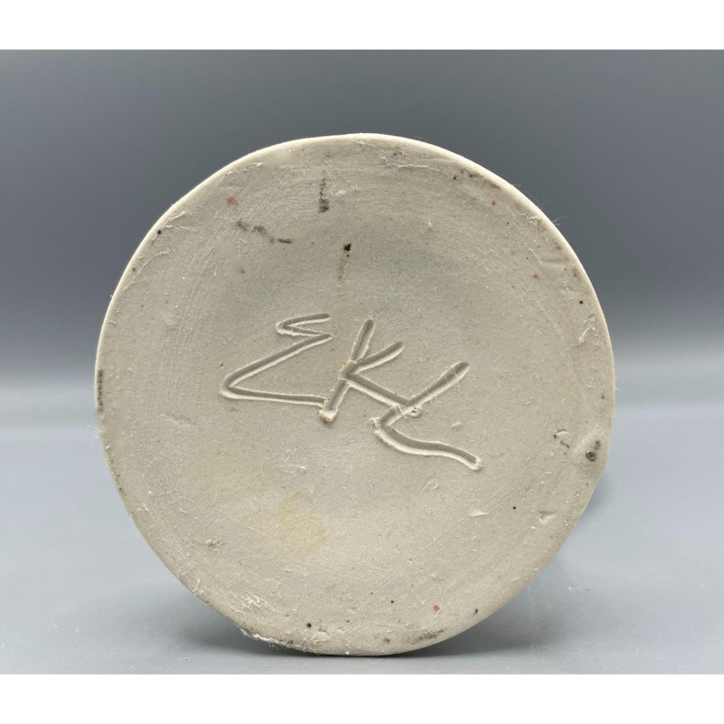 planter Grey and White Marked EKL Studio Ceramic Vase