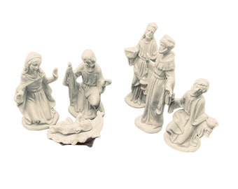 Centurion Collection 6-Piece Bisque Nativity Set Christmas Holy Family Orig Box