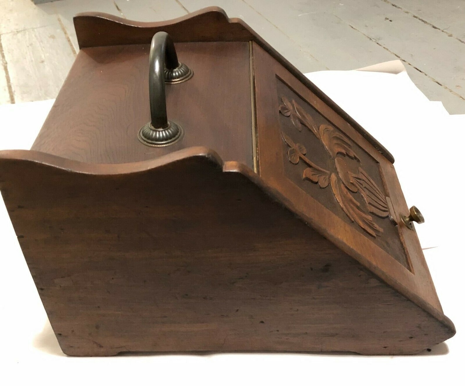 Antique Wood Coal Shuttle Fireplace Ash Box Hod Hearth Scuttle Etsy