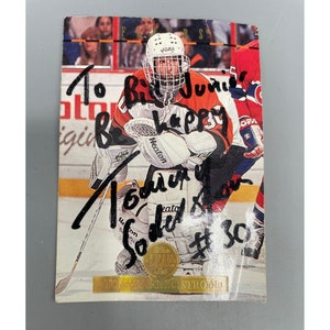 Tommy SODERSTROM autografou 1994 PHILADELPHIA Flyers Hockey Card, tarading Card