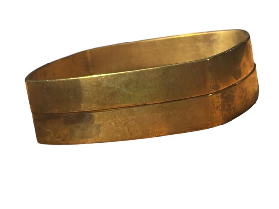 VTG Pair Soft Square Solid Brass Bangles Bracelet… - image 7