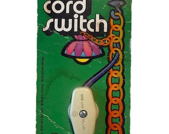 Leviton cord switch, Vintage made in USA, Cool 70s Art and Graphics