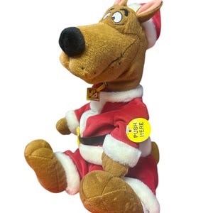 VTG Scooby Doo, Vintage Christmas Animatronics, Santa Plush Doll, Gemmy Vintage Scooby Doo Dance Sing, Cartoon Network Hanna Barbera 12x9x7”