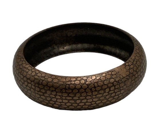 Large  Copper Bangle, Bracelet,  Reptile Pattern,… - image 2